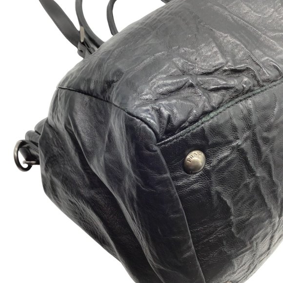 Prada Black Leather 2 Way Tote Bag - Picture 7 of 9